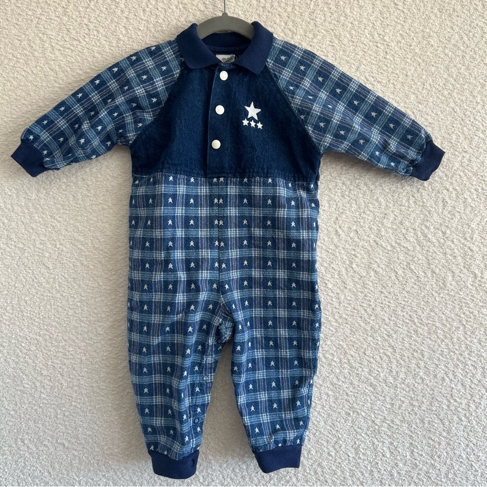 Kaboom Vintage Toddler Denim One Piece Jumpsuit Romper Size 18‎ Months